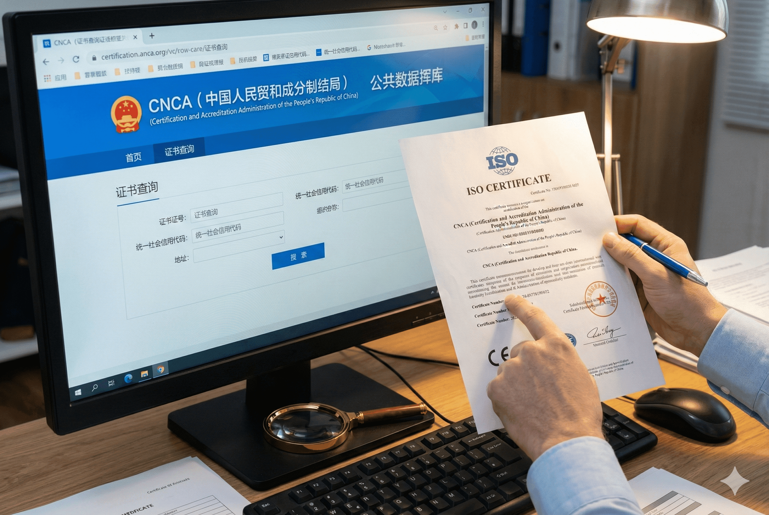Verifying ISO certificate on CNCA database for plastic bottle manufacturing compliance