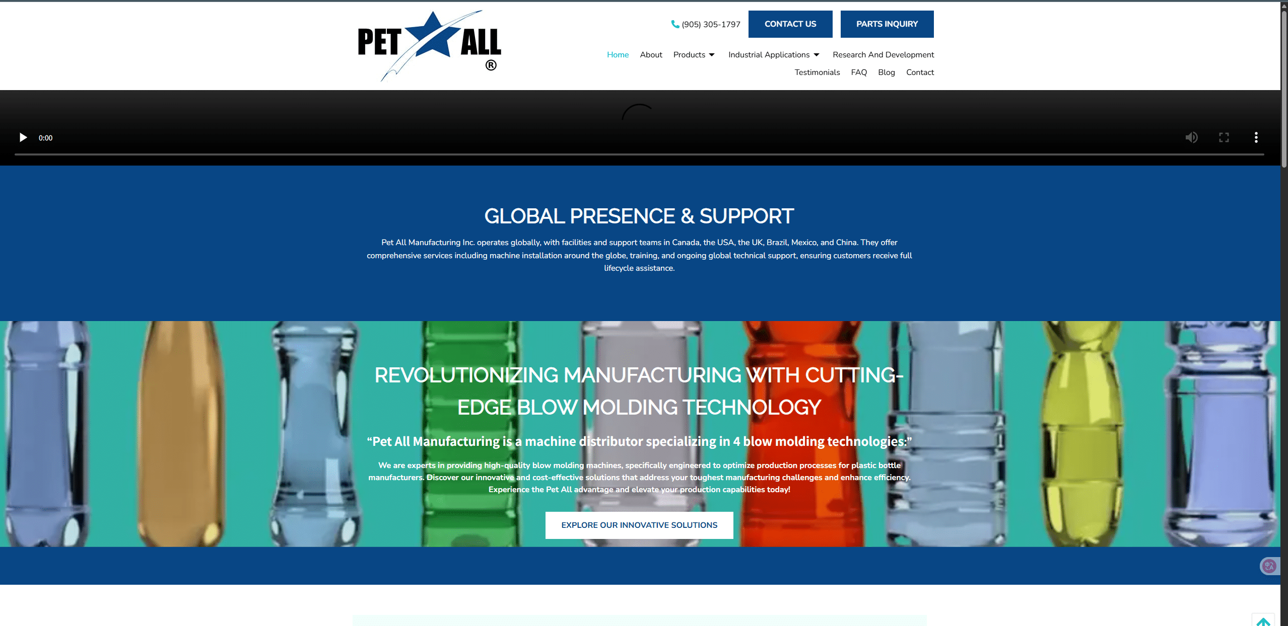 The WEB for PETALL of Stretch blow molding machine