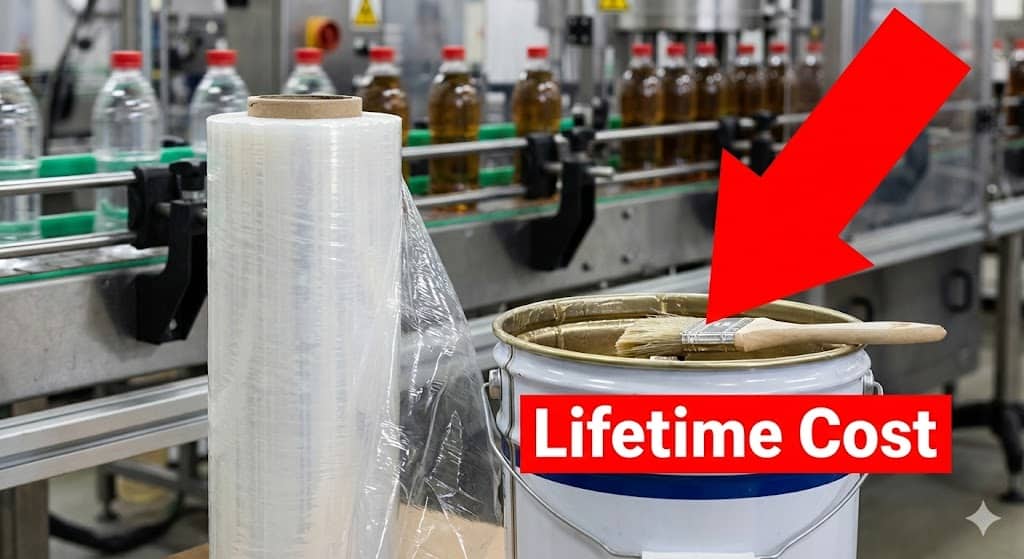 Total cost of ownership breakdown for blow molding machine including energy and maintenance