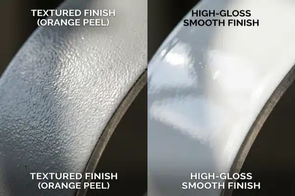 Machine paint finish options Comparison of textured and high-gloss industrial coatings for blow molding machines (ID#4)