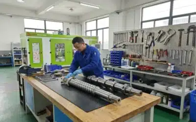 How can I determine if the hopper and feeding system of an all-electric extrusion blow molding machine are easy to clean?