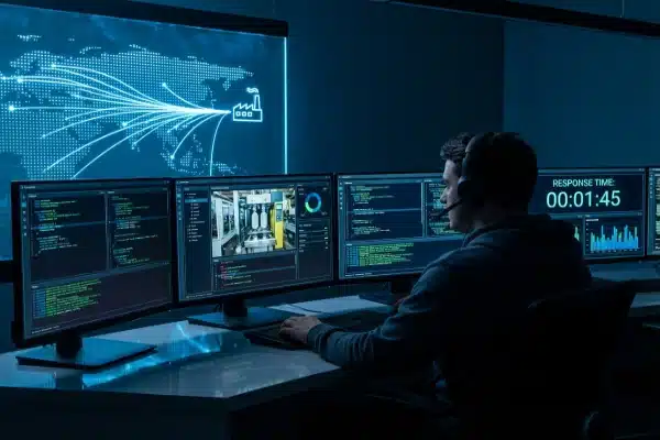 Remote technical support center providing real-time troubleshooting for all-electric blow molding machines (ID#3)