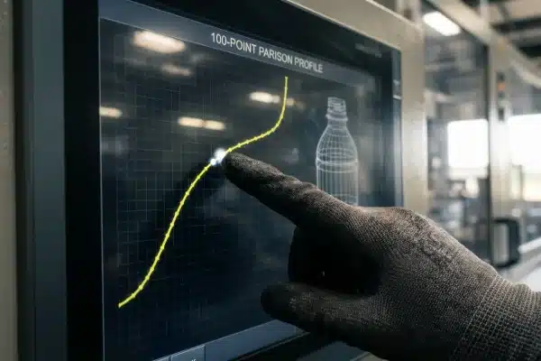 Drag-and-drop parison control interface for precise plastic bottle manufacturing (ID#3)