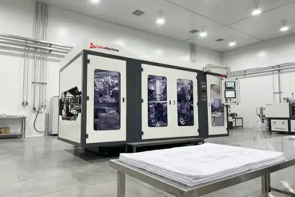 Modern all-electric extrusion blow molding machine in a high-tech manufacturing facility (ID#1)