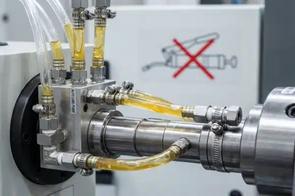 Automatic central lubrication system ensuring long-term durability for electric blow molding machine axes (ID#5)