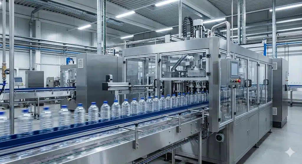 PET water bottle production