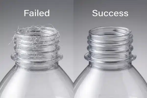 Quality comparison of failed versus successful bottle neck deflashing and snap-off precision (ID#3)