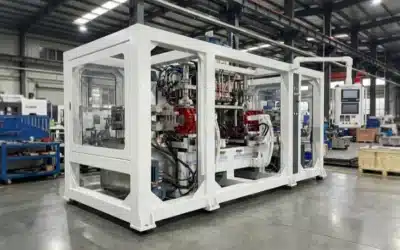 Comment puis-je vérifier que la structure du châssis de la machine de moulage par extrusion-soufflage entièrement électrique est suffisamment robuste et durable ?