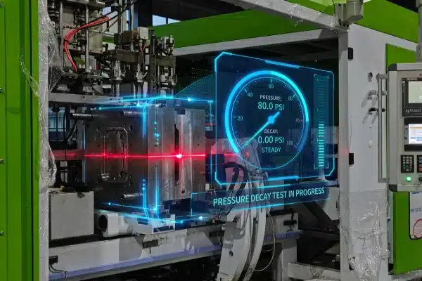 Integrated Leak Detection System Automated pressure decay leak testing system for high-quality plastic bottle production (ID#5)