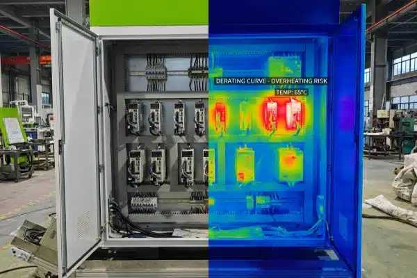 Servo Drive Heat Dissipation Inspecting heat dissipation performance and active air conditioning in blow molding machine electrical cabinets (ID#3)