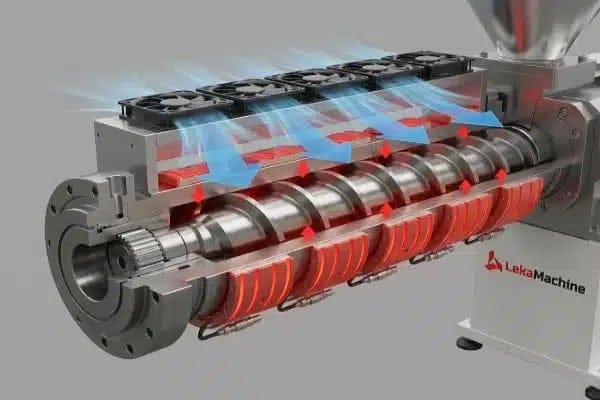 Diagram of insulated ceramic heater bands and thermal jackets (ID#3)