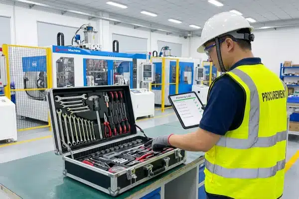 Checklist for verifying essential tools and specialized wrenches for all-electric EBM machines during FAT (ID#1)