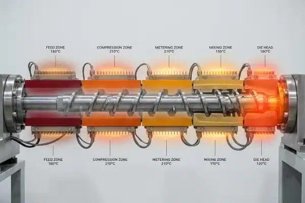 Schematic showing multiple independent heating zones and controls (ID#4)