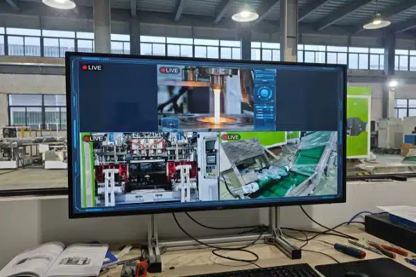 How should I participate remotely in the final inspection of the ALL electric extrusion blow molding machine before shipment?