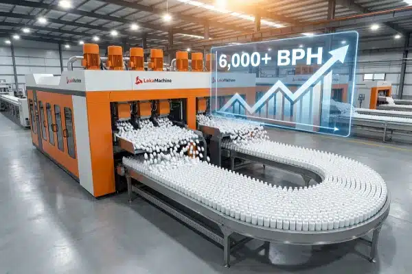 Fast Cycle Time Production High-speed production of small bottles exceeding 6000 BPH using advanced servo kinematics (ID#4)