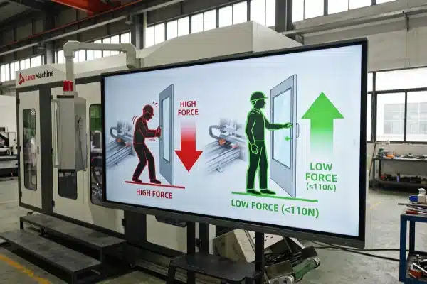 Safety Door Ergonomics Comparison of ergonomic safety door rails to prevent operator fatigue and muscular strain (ID#5)