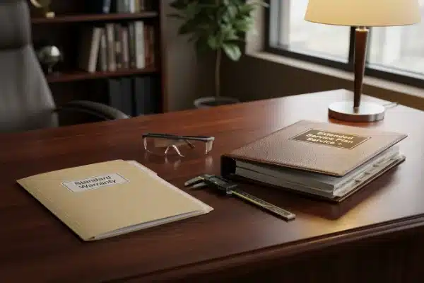 Warranty Service Plan Comparison Comparing standard warranty vs extended service plans for plastic manufacturing machinery (ID#3)