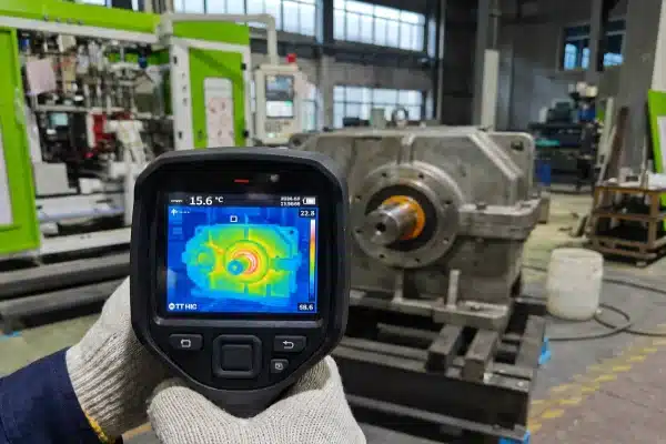 Gearbox Maintenance and Warranty Thermal inspection of an extrusion blow molding machine gearbox for drive train maintenance programs (ID#4)