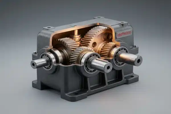 Cutaway view of a reliable industrial gearbox for an all-electric extrusion blow molding machine (ID#1)