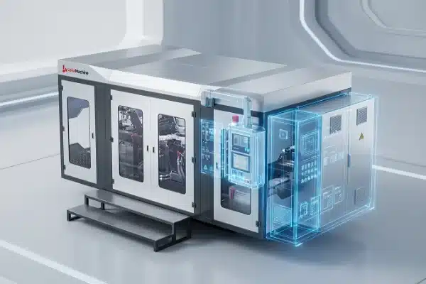 Scalability illustration for future-proof all-electric extrusion blow molding machine upgrade provisions. (ID#1)