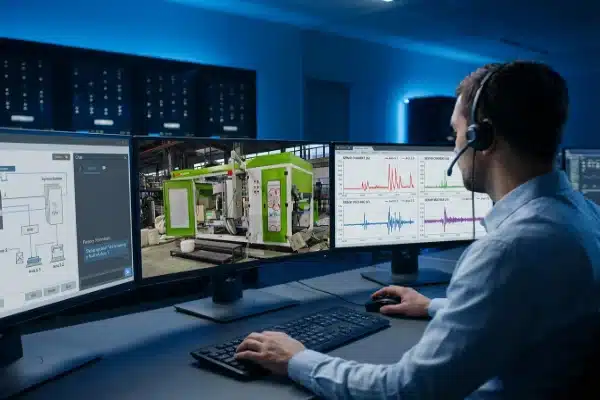 Remote Servo Diagnostic Support Support engineer performing remote servo data forensics for all-electric blow molding machinery (ID#2)