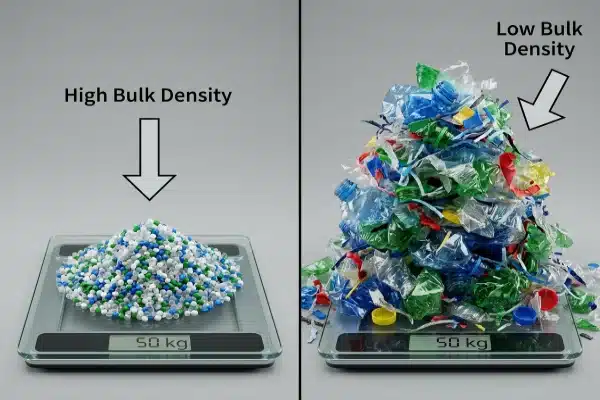 Granulator handling low-bulk-density scrap and surge capacity (ID#2)