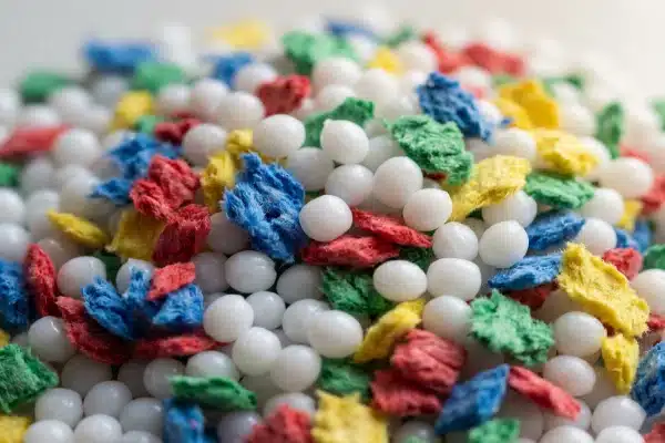 Plastic resin pellets and regrind material affecting melt flow index and bottle weight precision (ID#5)