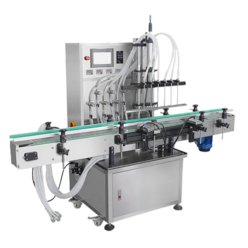 Automatic linear filling machine for bottle packaging lines