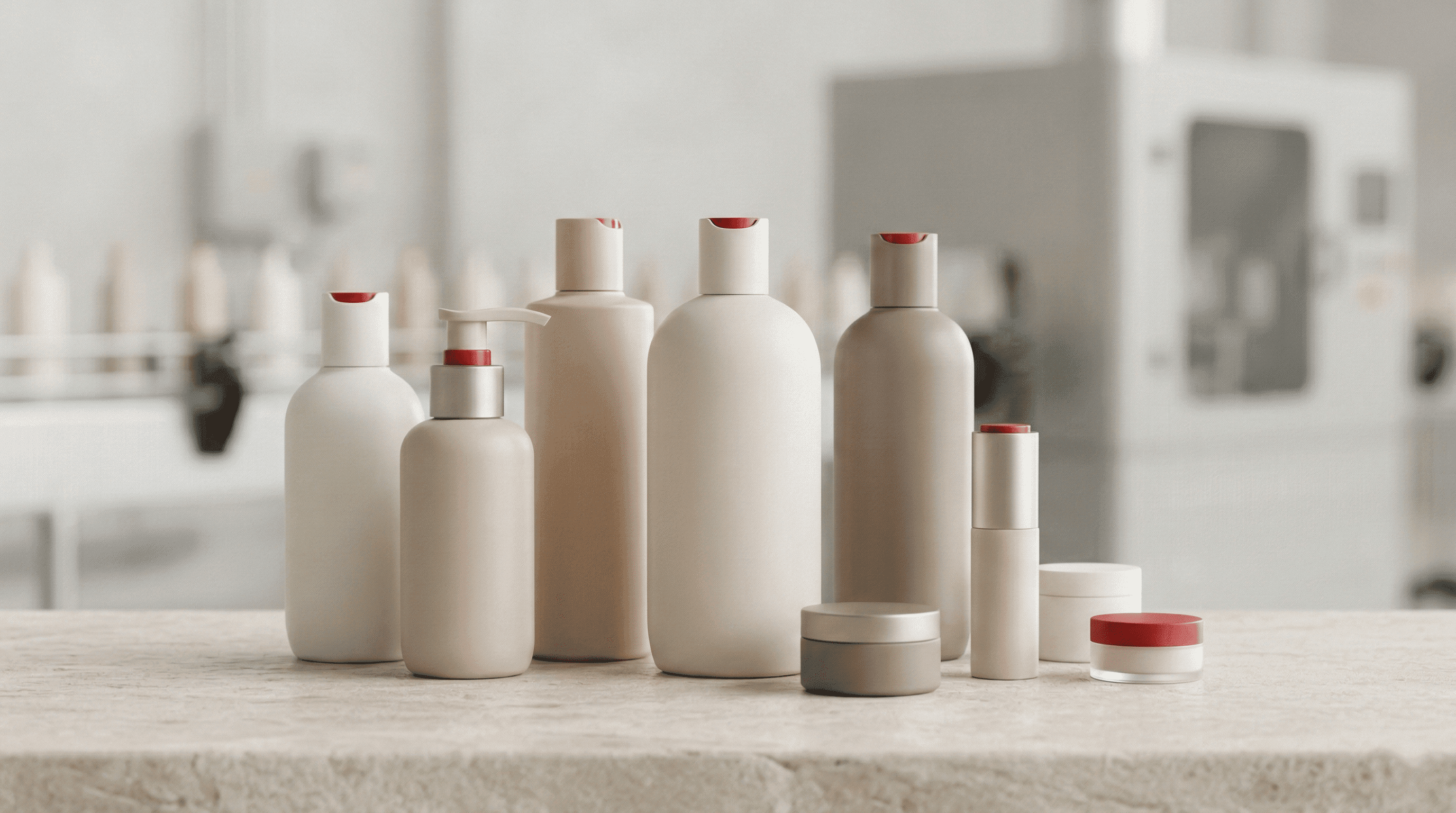 Personal care and cosmetics bottles produced by continuous extrusion blow molding