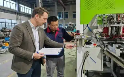 How should I verify whether the pneumatic system of the ALL electric extrusion blow molding machine is equipped with an oil-water separator?