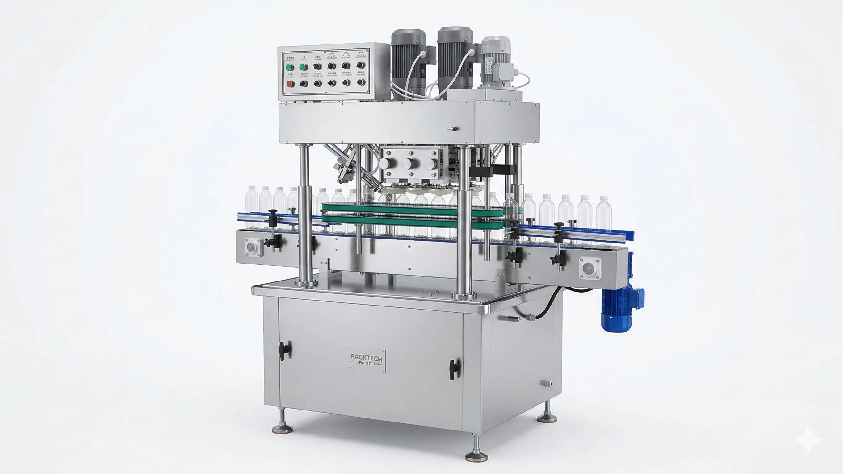 Inline screw capping machine for bottle closure matching