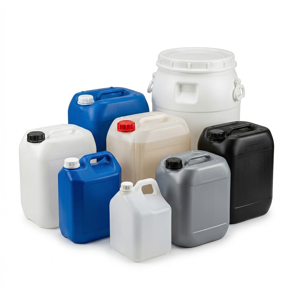 Plastic jerry can packaging containers for medium industrial container projects