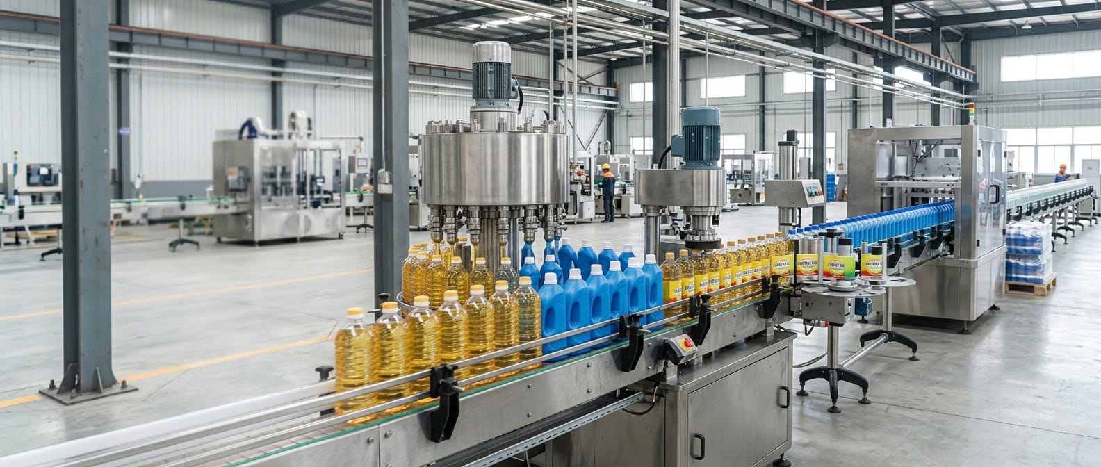 Industrial filling machine for bottle liquid packaging