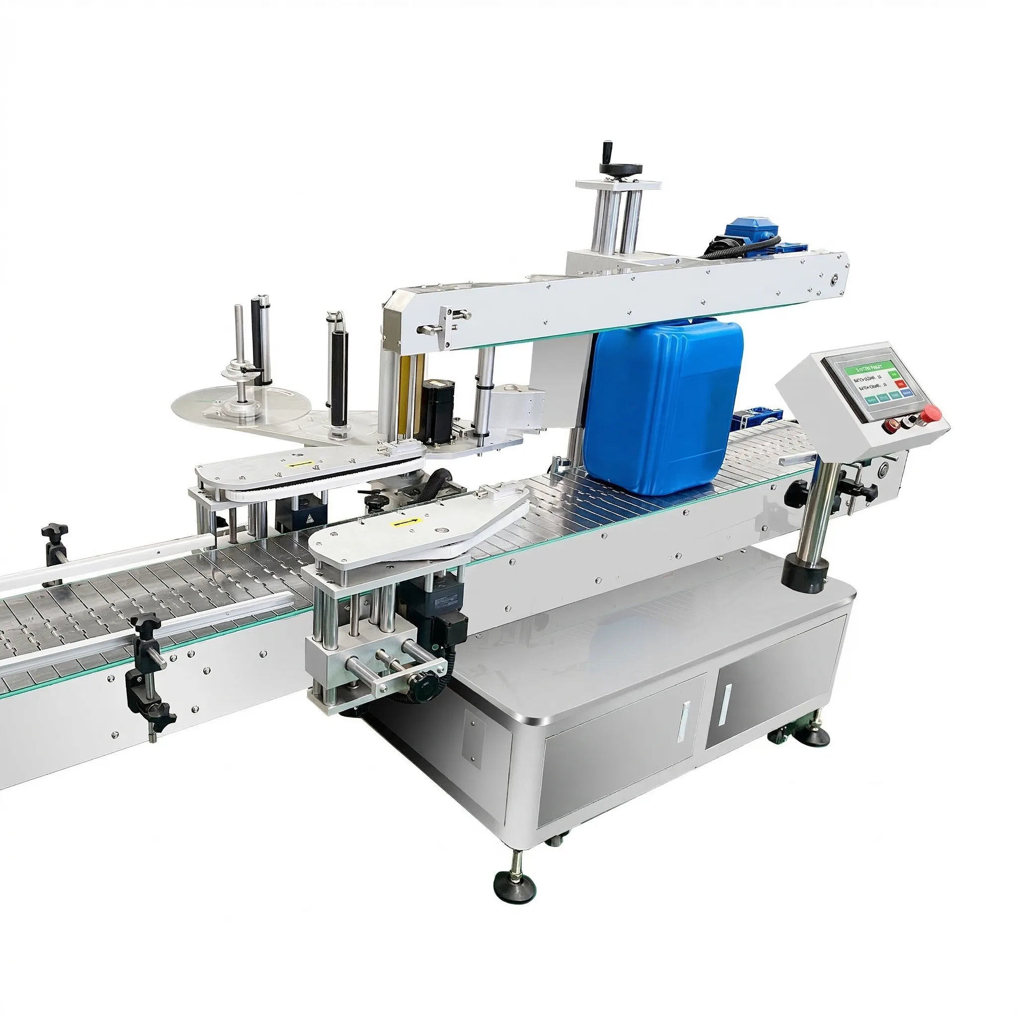 Bottle labeling machine for packaging workflow support